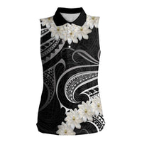 White Sunday Tokelau Gardenia Thunbergia Women Sleeveless Polo Shirt Fakamalo Atu Kia Te Koutou Uma LT9 Female Black - Polynesian Pride