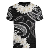White Sunday Tokelau Gardenia Thunbergia Women V-Neck T-Shirt Fakamalo Atu Kia Te Koutou Uma LT9 - Polynesian Pride