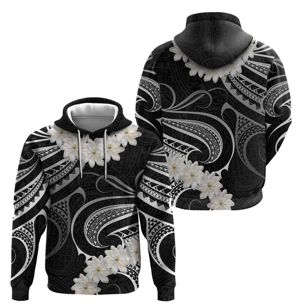 White Sunday Tokelau Gardenia Thunbergia Zip Hoodie Fakamalo Atu Kia Te Koutou Uma LT9 - Polynesian Pride