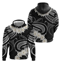 White Sunday Tokelau Gardenia Thunbergia Zip Hoodie Fakamalo Atu Kia Te Koutou Uma LT9 - Polynesian Pride