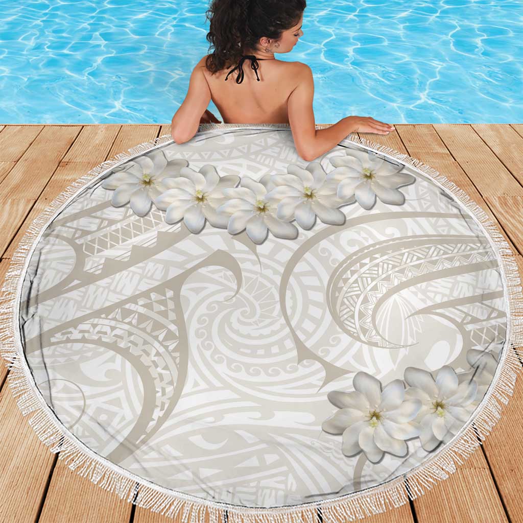 Tokelau Gardenia Thunbergia Beach Blanket Black Polynesian Art Vibe