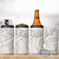 Tokelau Gardenia Thunbergia 4 in 1 Can Cooler Tumbler Black Polynesian Art Vibe LT9 - Polynesian Pride