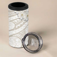 Tokelau Gardenia Thunbergia 4 in 1 Can Cooler Tumbler Black Polynesian Art Vibe LT9 - Polynesian Pride
