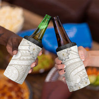 Tokelau Gardenia Thunbergia 4 in 1 Can Cooler Tumbler Black Polynesian Art Vibe LT9 - Polynesian Pride