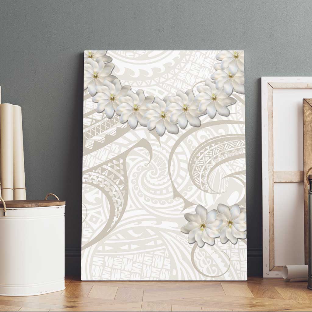 Tokelau Gardenia Thunbergia Canvas Wall Art Black Polynesian Art Vibe