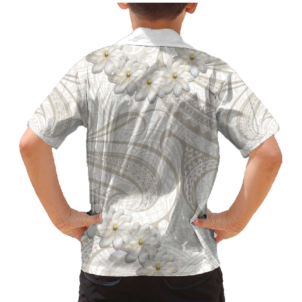 Tokelau Gardenia Thunbergia Family Matching Mermaid Dress and Hawaiian Shirt Polynesian Art Vibe LT9 - Polynesian Pride