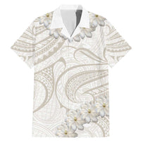 Tokelau Gardenia Thunbergia Family Matching Mermaid Dress and Hawaiian Shirt Polynesian Art Vibe LT9 Dad's Shirt - Short Sleeve White - Polynesian Pride