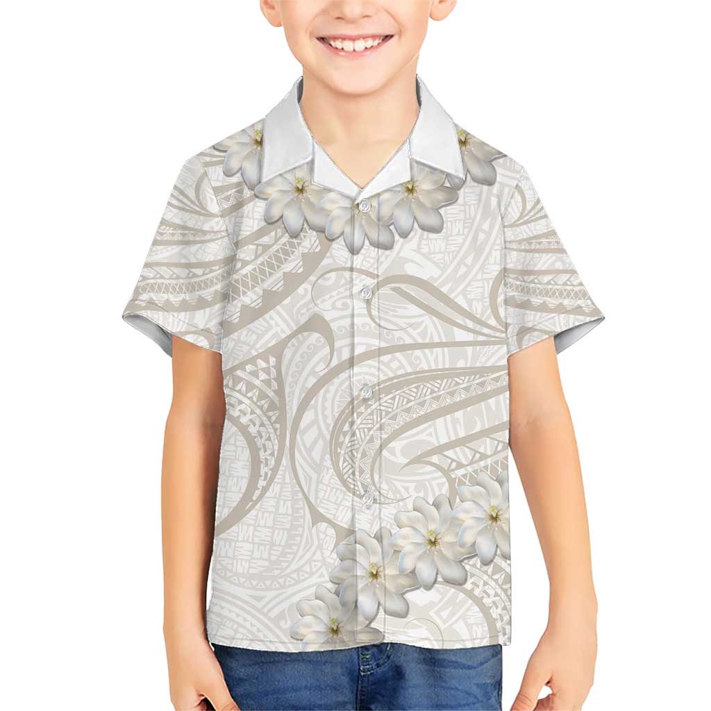 Tokelau Gardenia Thunbergia Family Matching Short Sleeve Bodycon Dress and Hawaiian Shirt Black Polynesian Art Vibe