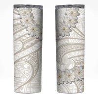 Tokelau Gardenia Thunbergia Skinny Tumbler Polynesian Art Vibe LT9 White - Polynesian Pride