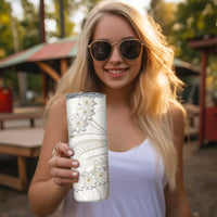 Tokelau Gardenia Thunbergia Skinny Tumbler Polynesian Art Vibe LT9 - Polynesian Pride