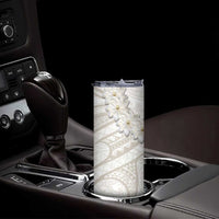 Tokelau Gardenia Thunbergia Skinny Tumbler Polynesian Art Vibe LT9 - Polynesian Pride