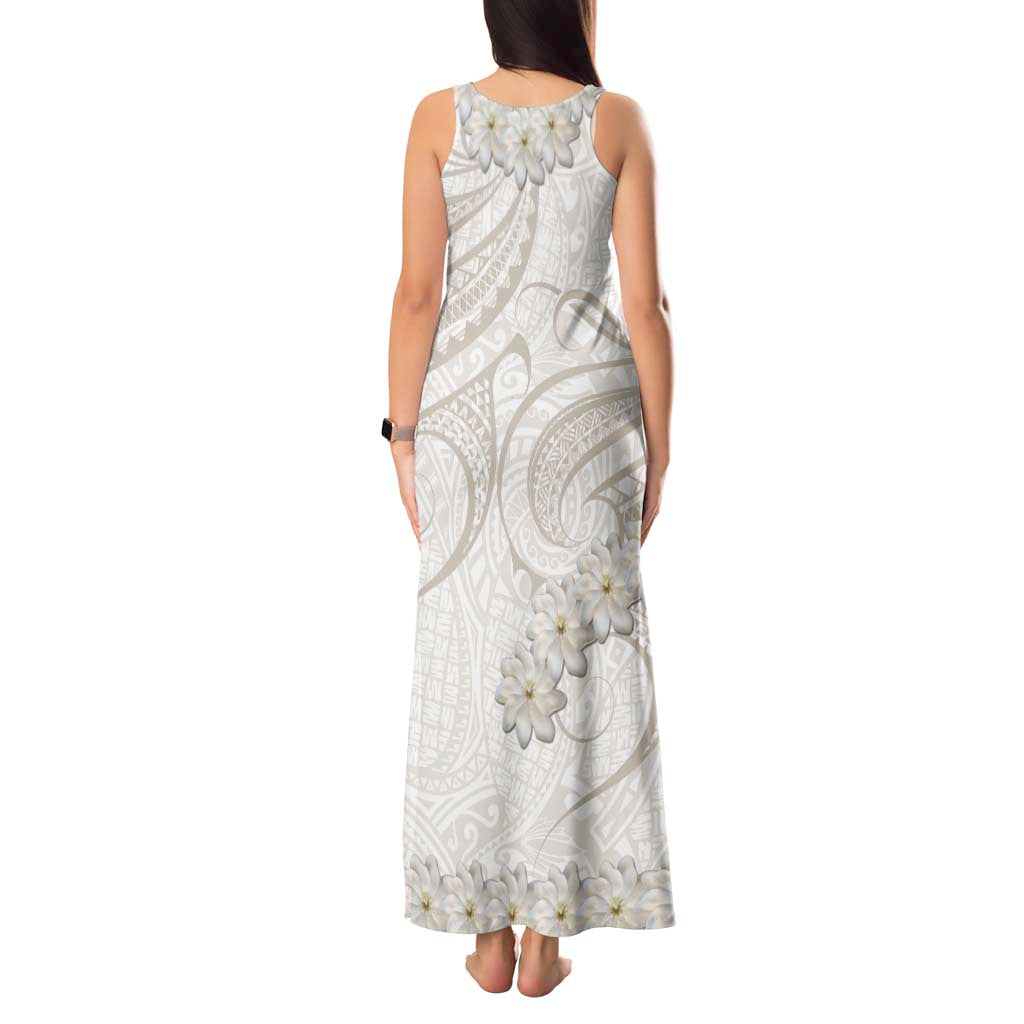 Tokelau Gardenia Thunbergia Tank Maxi Dress Polynesian Art Vibe LT9 - Polynesian Pride