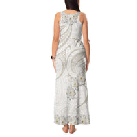 Tokelau Gardenia Thunbergia Tank Maxi Dress Polynesian Art Vibe LT9 - Polynesian Pride