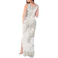 Tokelau Gardenia Thunbergia Tank Maxi Dress Polynesian Art Vibe LT9 - Polynesian Pride