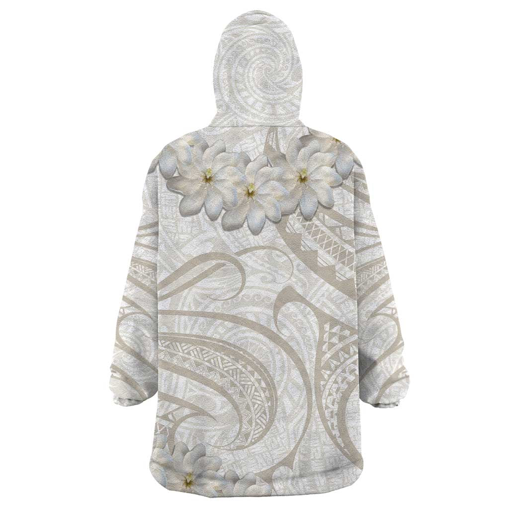 Tokelau Gardenia Thunbergia Wearable Blanket Hoodie Polynesian Art Vibe LT9 - Polynesian Pride