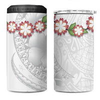 Manuia le Aso Sa o Tamaiti Tonga 4 in 1 Can Cooler Tumbler White Sunday Heilala Lei LT9 One Size: 16 oz White - Polynesian Pride