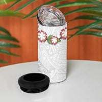 Manuia le Aso Sa o Tamaiti Tonga 4 in 1 Can Cooler Tumbler White Sunday Heilala Lei LT9 - Polynesian Pride