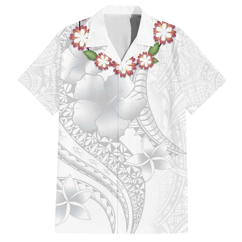 Manuia le Aso Sa o Tamaiti Tonga Family Matching Long Sleeve Bodycon Dress and Hawaiian Shirt White Sunday Heilala Lei LT9 Dad's Shirt - Short Sleeve White - Polynesian Pride