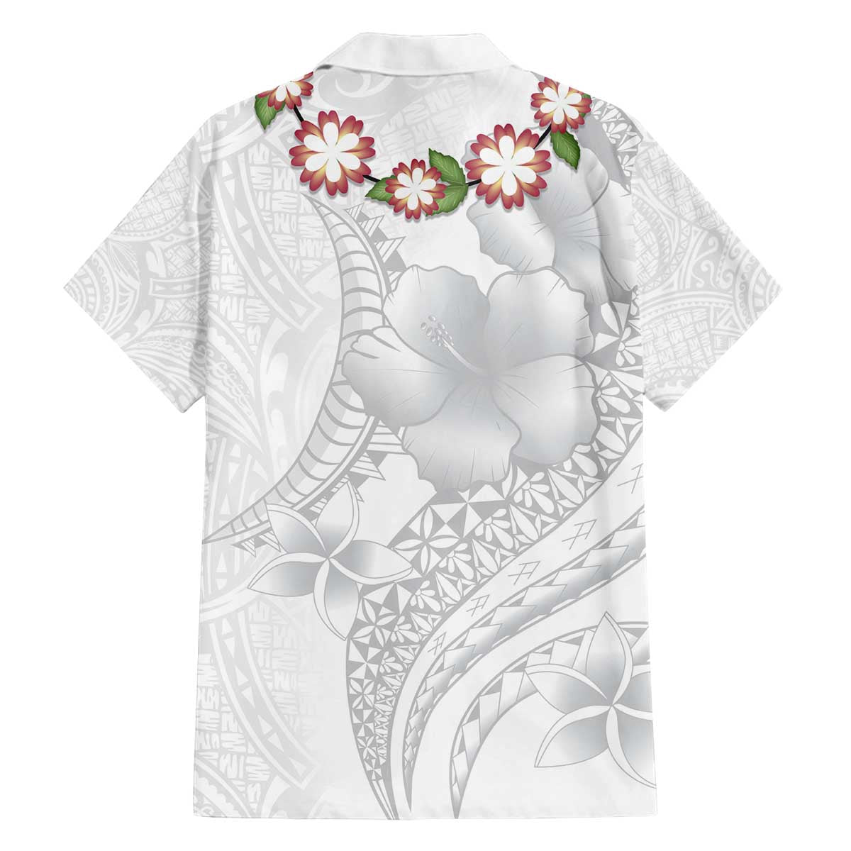 Manuia le Aso Sa o Tamaiti Tonga Family Matching Off Shoulder Short Dress and Hawaiian Shirt White Sunday Heilala Lei LT9 - Polynesian Pride