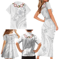 Manuia le Aso Sa o Tamaiti Tonga Family Matching Short Sleeve Bodycon Dress and Hawaiian Shirt White Sunday Heilala Lei LT9 - Polynesian Pride