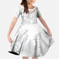 Manuia le Aso Sa o Tamaiti Tonga Kid Short Sleeve Dress White Sunday Heilala Lei LT9 KID White - Polynesian Pride