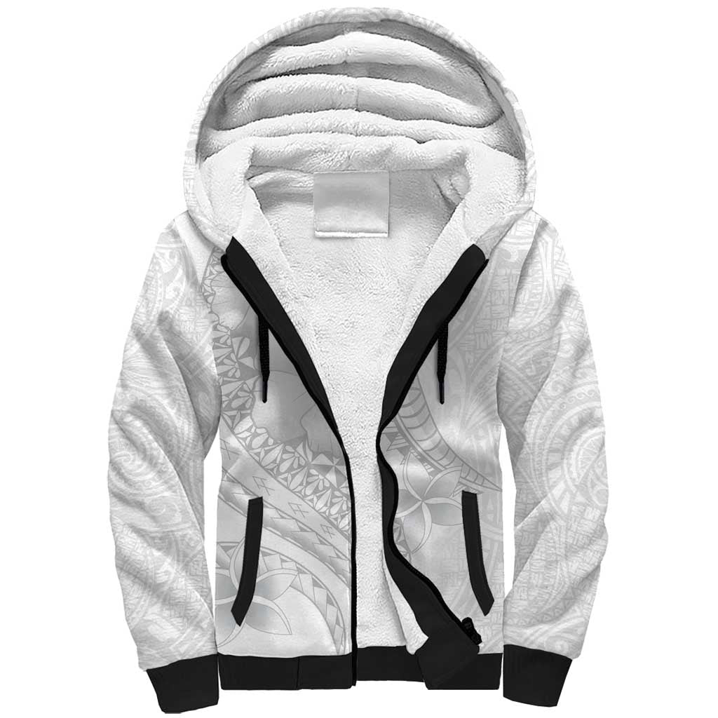 Manuia le Aso Sa o Tamaiti Tonga Sherpa Hoodie White Sunday Heilala Lei LT9 Unisex White - Polynesian Pride