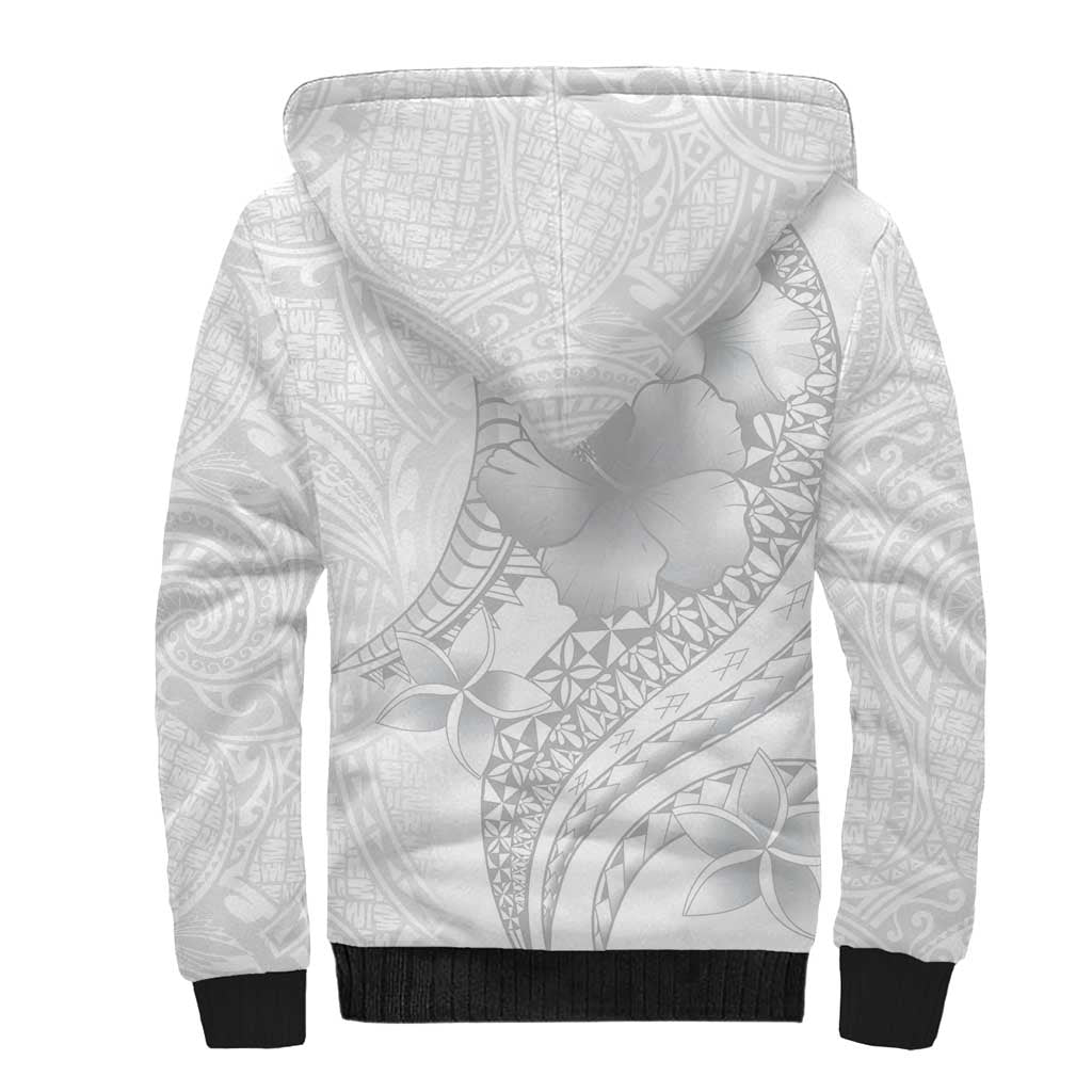 Manuia le Aso Sa o Tamaiti Tonga Sherpa Hoodie White Sunday Heilala Lei LT9 - Polynesian Pride