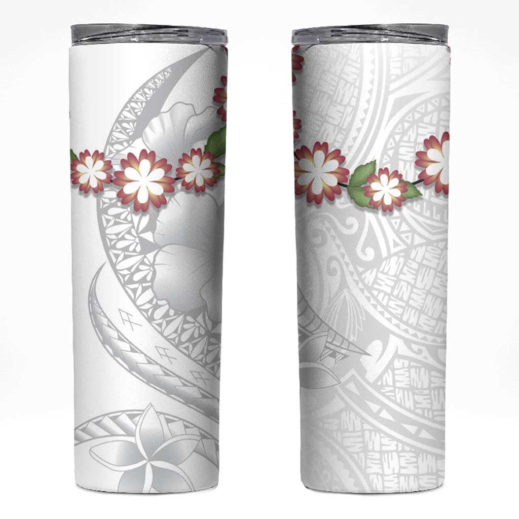 Manuia le Aso Sa o Tamaiti Tonga Skinny Tumbler White Sunday Heilala Lei LT9 White - Polynesian Pride