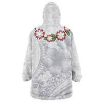 Manuia le Aso Sa o Tamaiti Tonga Wearable Blanket Hoodie White Sunday Heilala Lei LT9 - Polynesian Pride