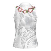 Manuia le Aso Sa o Tamaiti Tonga Women Sleeveless Polo Shirt White Sunday Heilala Lei LT9 - Polynesian Pride