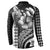 Hawaiian Sea Turtle Button Sweatshirt Black Hibiscus Flowers and Kakau Pattern