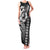 Hawaiian Sea Turtle Family Matching Tank Maxi Dress and Hawaiian Shirt Black Hibiscus Flowers and Kakau Pattern
