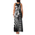 Hawaiian Sea Turtle Family Matching Tank Maxi Dress and Hawaiian Shirt Black Hibiscus Flowers and Kakau Pattern