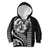 Hawaiian Sea Turtle Kid Hoodie Black Hibiscus Flowers and Kakau Pattern