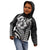 Hawaiian Sea Turtle Kid Hoodie Black Hibiscus Flowers and Kakau Pattern