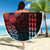 Hawaiian Sea Turtle Beach Blanket Green Hibiscus Flowers and Kakau Pattern