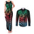 Hawaiian Sea Turtle Couples Matching Tank Maxi Dress and Long Sleeve Button Shirt Green Hibiscus Flowers and Kakau Pattern