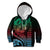 Hawaiian Sea Turtle Kid Hoodie Green Hibiscus Flowers and Kakau Pattern