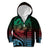 Hawaiian Sea Turtle Kid Hoodie Green Hibiscus Flowers and Kakau Pattern