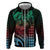 Hawaiian Sea Turtle Zip Hoodie Green Hibiscus Flowers and Kakau Pattern