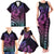 Hawaiian Sea Turtle Family Matching Tank Maxi Dress and Hawaiian Shirt Pink Hibiscus Flowers and Kakau Pattern