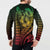 Hawaiian Sea Turtle Button Sweatshirt Reggae Hibiscus Flowers and Kakau Pattern