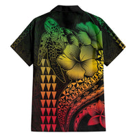 Hawaiian Sea Turtle Family Matching Tank Maxi Dress and Hawaiian Shirt Reggae Hibiscus Flowers and Kakau Pattern LT9 - Polynesian Pride
