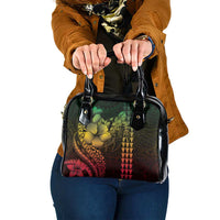Hawaiian Sea Turtle Shoulder Handbag Reggae Hibiscus Flowers and Kakau Pattern LT9 One Size Reggae - Polynesian Pride