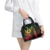 Hawaiian Sea Turtle Shoulder Handbag Reggae Hibiscus Flowers and Kakau Pattern LT9 - Polynesian Pride