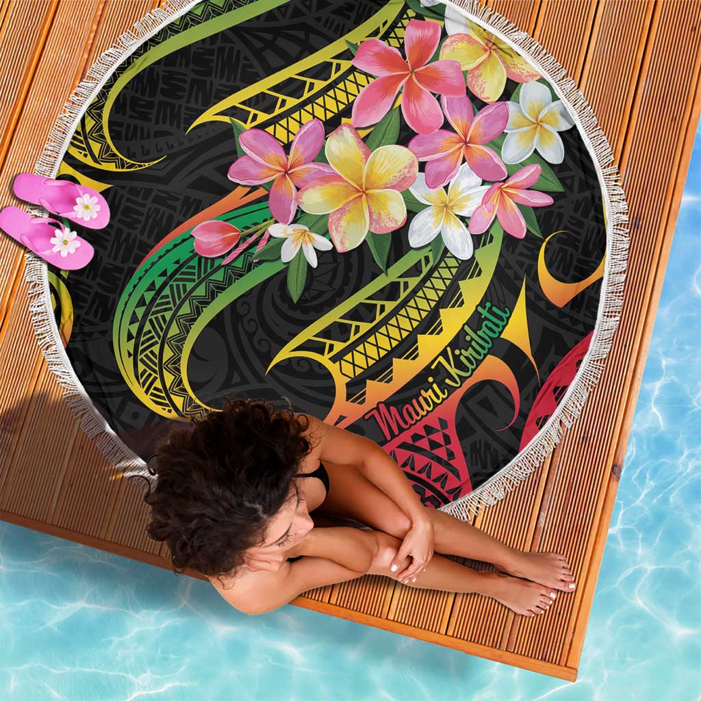 Kiribati Red Jasmine Mango Beach Blanket Reggae Polynesian Art Vibe