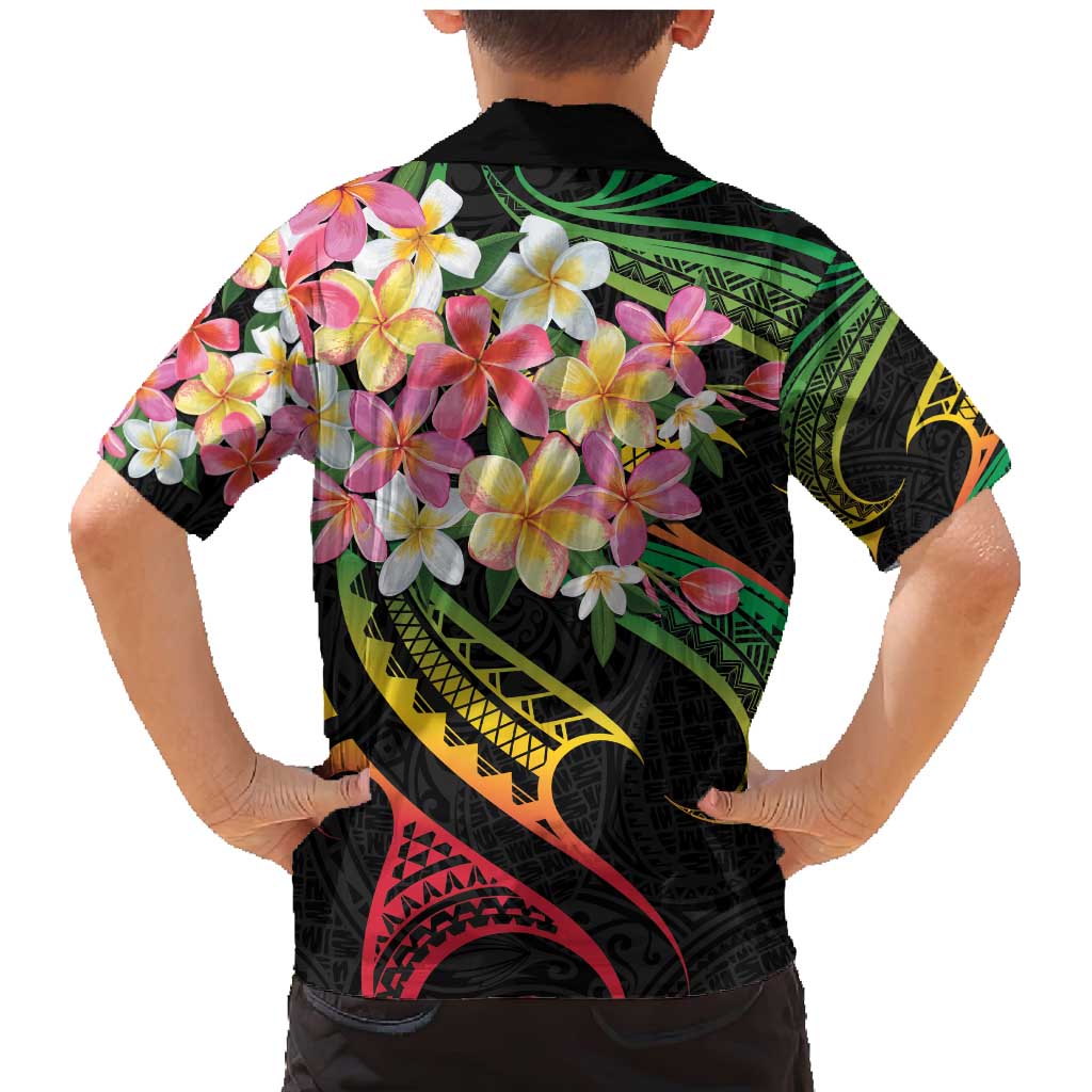 Kiribati Red Jasmine Mango Family Matching Mermaid Dress and Hawaiian Shirt Reggae Polynesian Art Vibe LT9 - Polynesian Pride