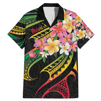 Kiribati Red Jasmine Mango Family Matching Mermaid Dress and Hawaiian Shirt Reggae Polynesian Art Vibe LT9 Dad's Shirt - Short Sleeve Reggae - Polynesian Pride