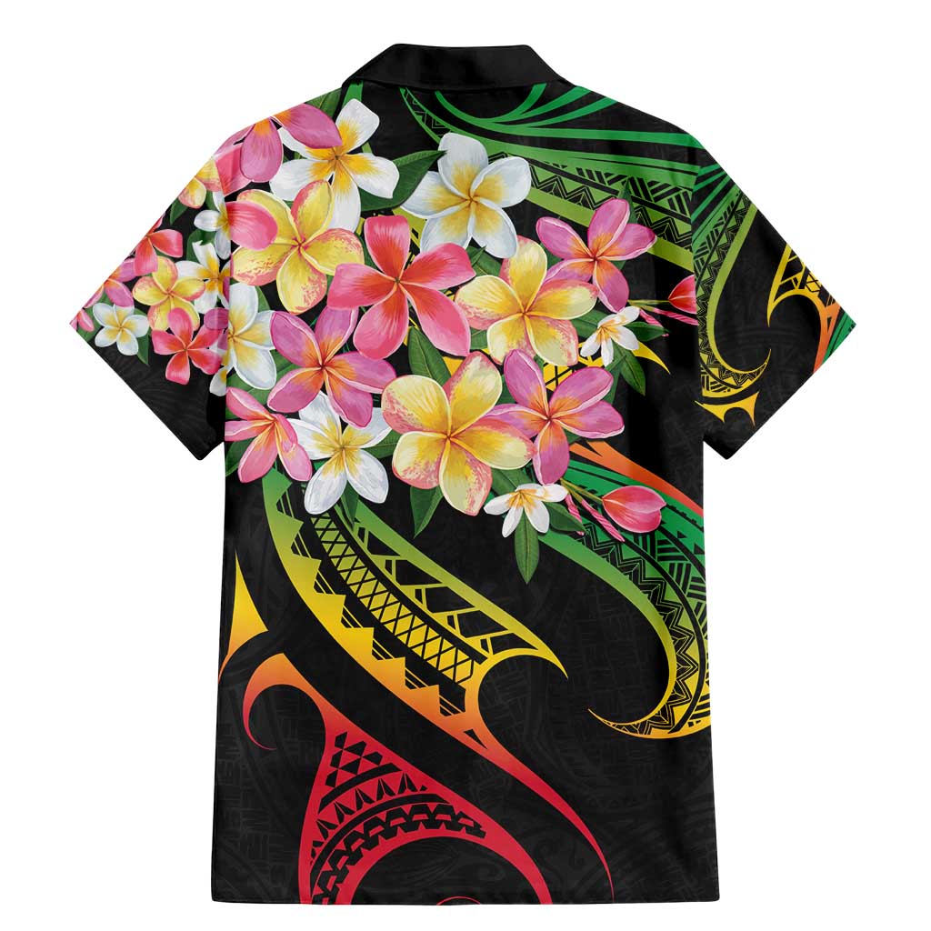 Kiribati Red Jasmine Mango Family Matching Mermaid Dress and Hawaiian Shirt Reggae Polynesian Art Vibe LT9 - Polynesian Pride