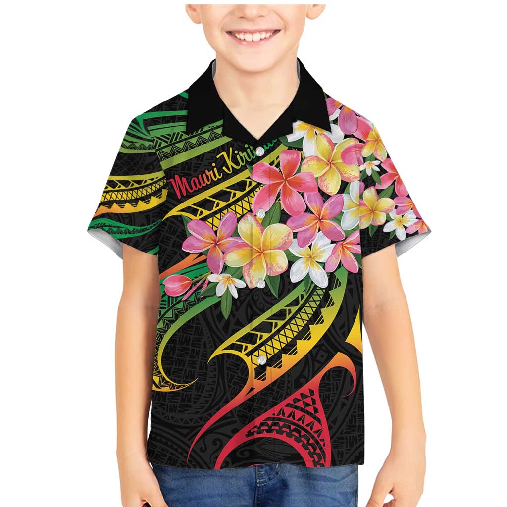 Kiribati Red Jasmine Mango Family Matching Mermaid Dress and Hawaiian Shirt Reggae Polynesian Art Vibe LT9 Son's Shirt Reggae - Polynesian Pride
